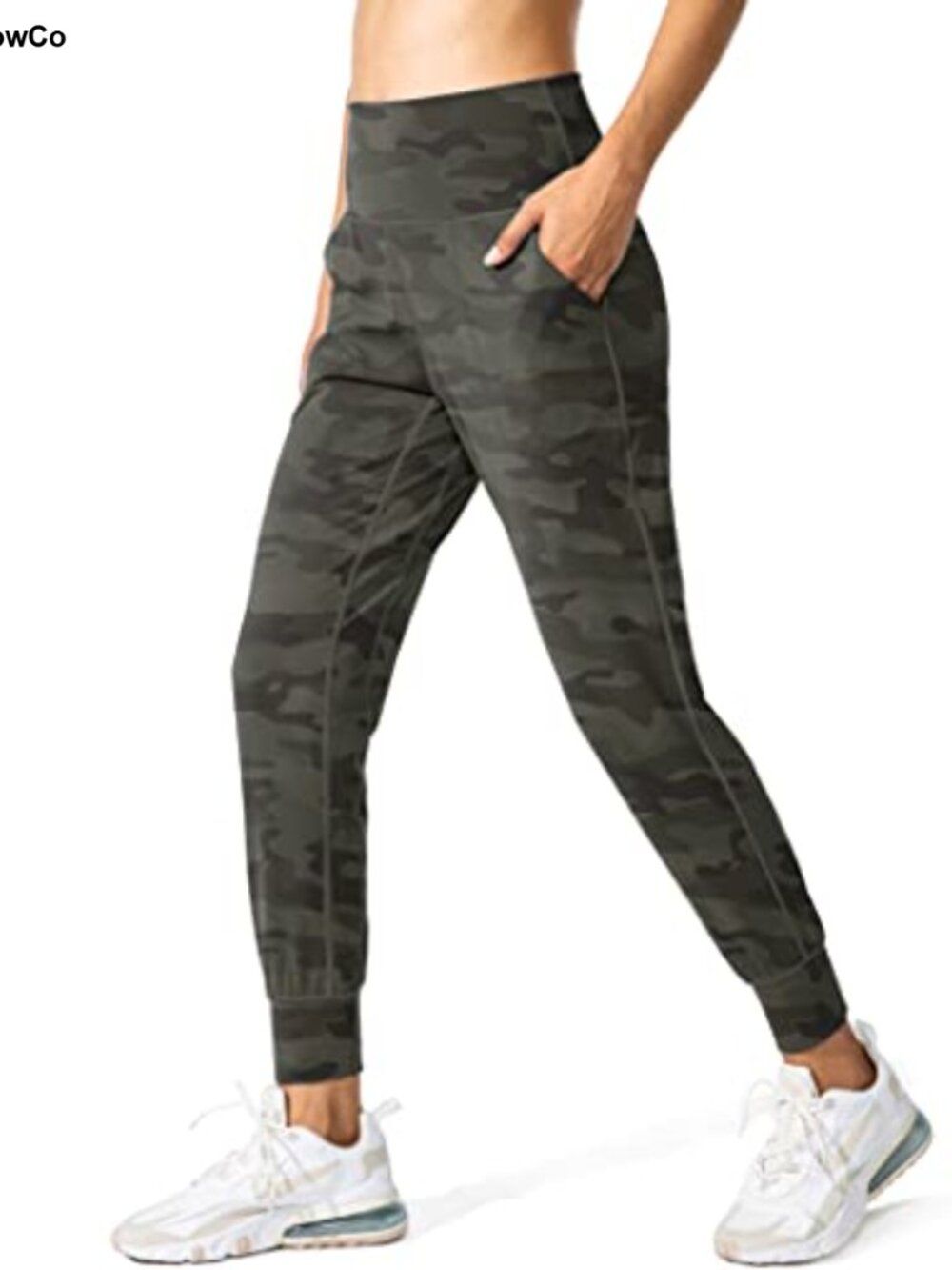 High Waisted Joggers with Pockets Loose Yoga Pants Cuffed Leg Athletic Lounge